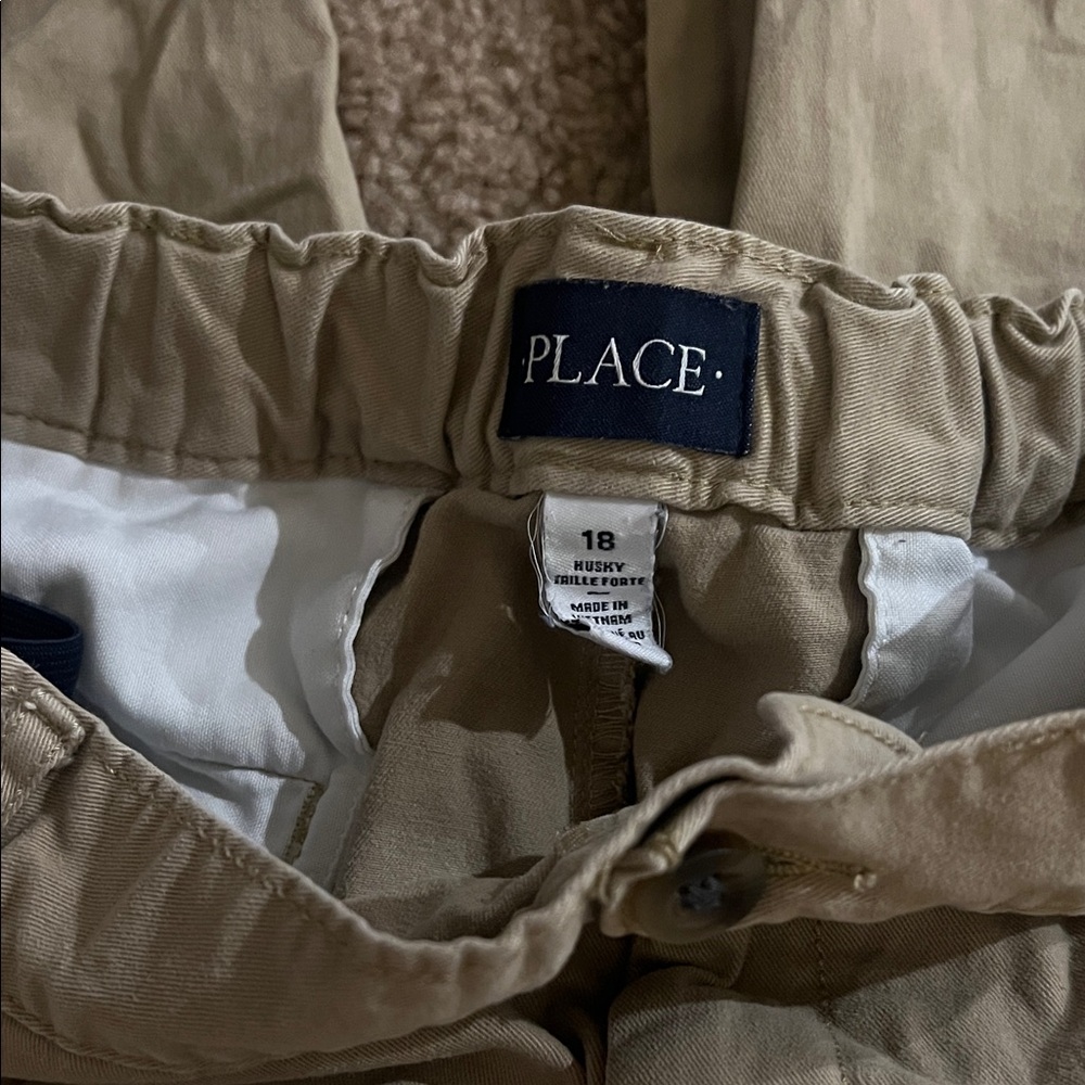 The Children's Place Boys Elastic Waist Khaki Pants - Light Tan